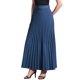 thumbnail image 1 of INSPIRE CHIC Falda Plisada para Mujer con Cintura Alta Elástica y Cinturón, Falda Maxi de Línea A Fluida L Azul Marino, 1 of 7