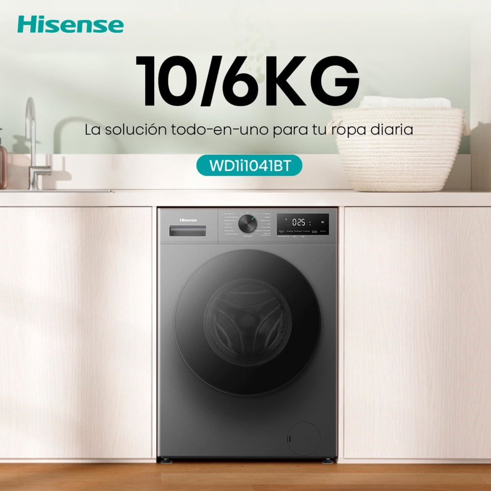 Hisense WD1I1041BT 10/6 kg Titanium, foto 12
