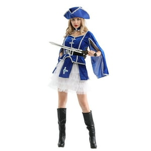 Sm - Disfraz Premium Blue Pirata Corsario Mujer