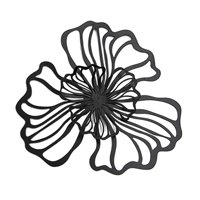 Bothyi - Decoración De Pared De Flores De Metal, Decoración Floral Para Colgar En La Pared, Para Hotel, Baño, Cocina, Negro, Grande