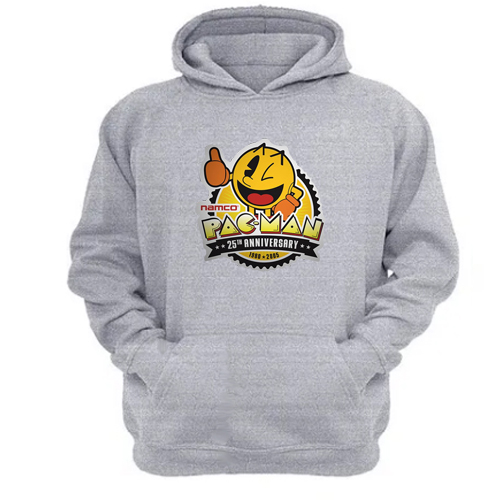 Genérico - Polerón Canguro Pacman Gris Claro Talla L Unisex