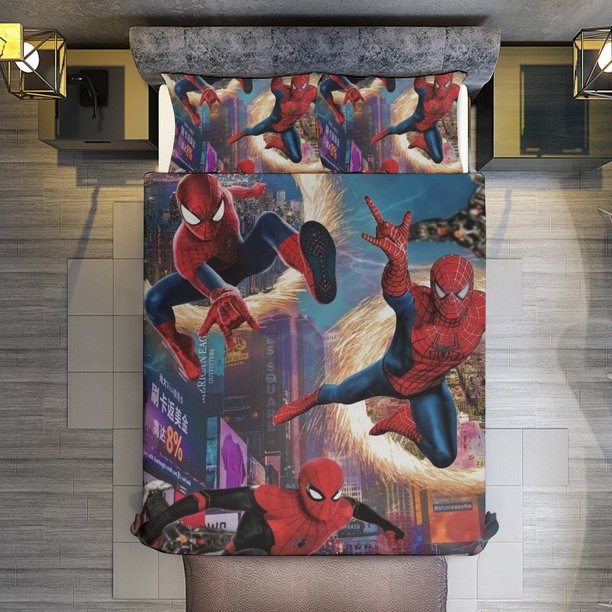 Spider-Man Comforter Set for Kids Boys Teen Men Tween 3D Lightweight Microfiber Bedding Sets