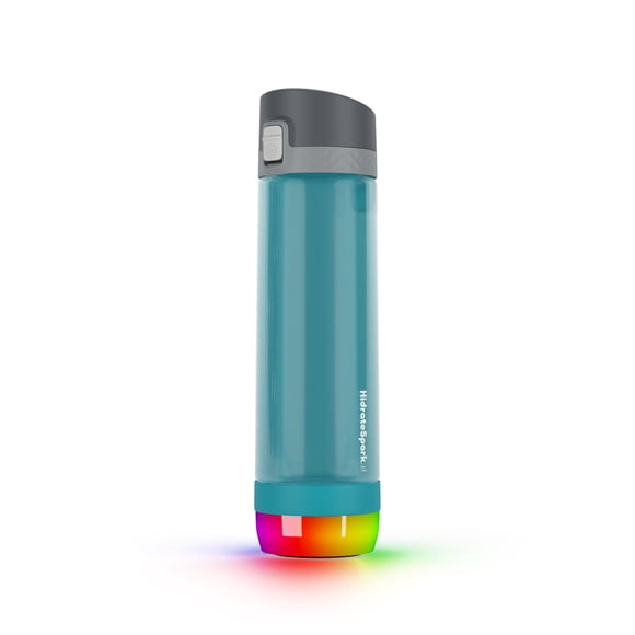Botella de agua inteligente Hidrate Spark PRO Lite Bundle - Rastrea la ingesta de agua y se ilumina para recordarte mantenerte hidratado, tapa con sorbete, 24 oz (Sea Glass)