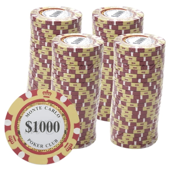 Fichas de póker Gamers Lounge Monte Carlo de 14 g (paquete de 100) de arcilla
