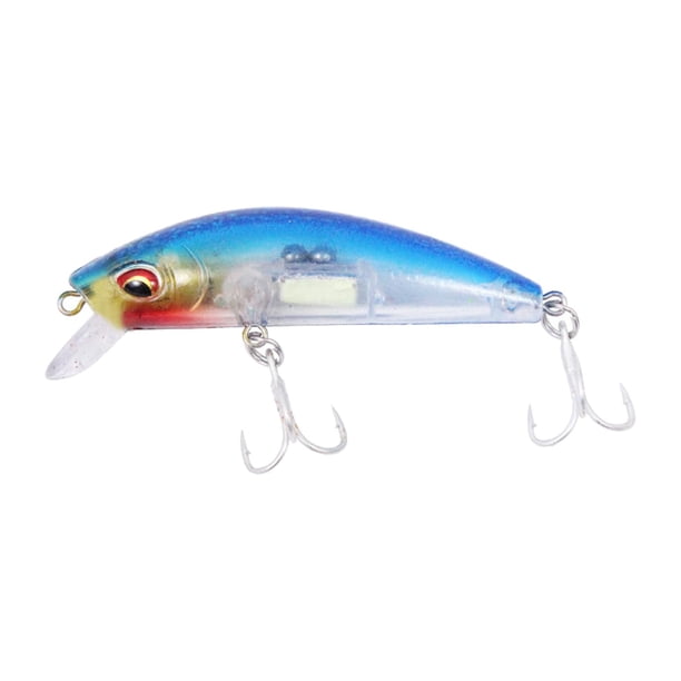 Señuelos de pesca cebos duros, señuelos de pesca de pececillo con ojos 3D Crankbait, señuelo de aparejos de pesca Swimbait para agua dulce/agua de salada espalda azul