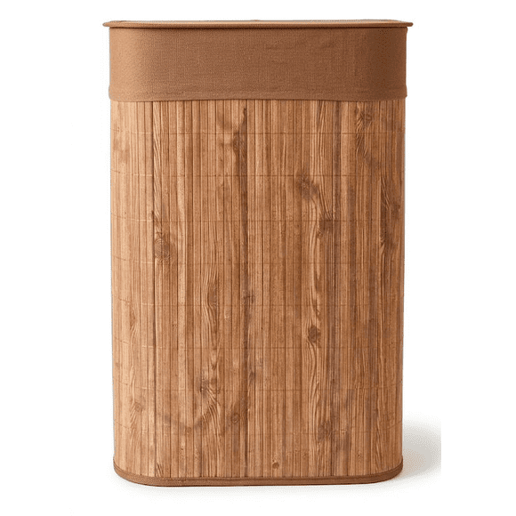 Canasto Cesto Ropa Sucia Pleglable Look Bambu Grande Tapa Im
