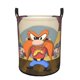 thumbnail image 1 of Sam Bigotes Cesta de lavandería de gran capacidad redonda con asa, bolsa para ropa sucia plegable, almacenamiento para dormitorio, baño y lavadero 44x35 cm, 1 of 6