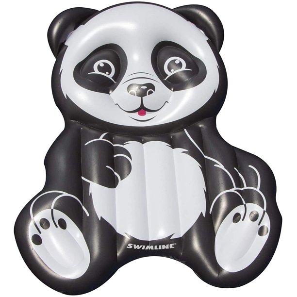 Piscina con forma de panda hinchable Swimline, color negro y blanco, 180 x 127 x 20 cm