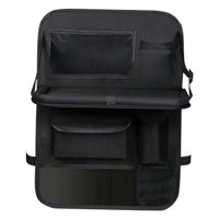 Ioensy - Asiento Trasero Organizador De Coche Bolsa De Almacenamiento Bolsillo De Almacenamiento Kick Mat Soporte Para Tableta Negro