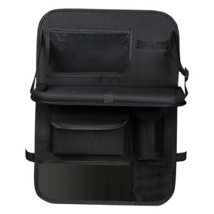 Ioensy - Asiento Trasero Organizador De Coche Bolsa De Almacenamiento Bolsillo De Almacenamiento Kick Mat Soporte Para Tableta Negro