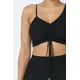 thumbnail image 4 of Top Corto Fruncido Ajustable con Tiras de Malla y Leggings con Paneles Laterales Transparentes a Juego L, 4 of 7