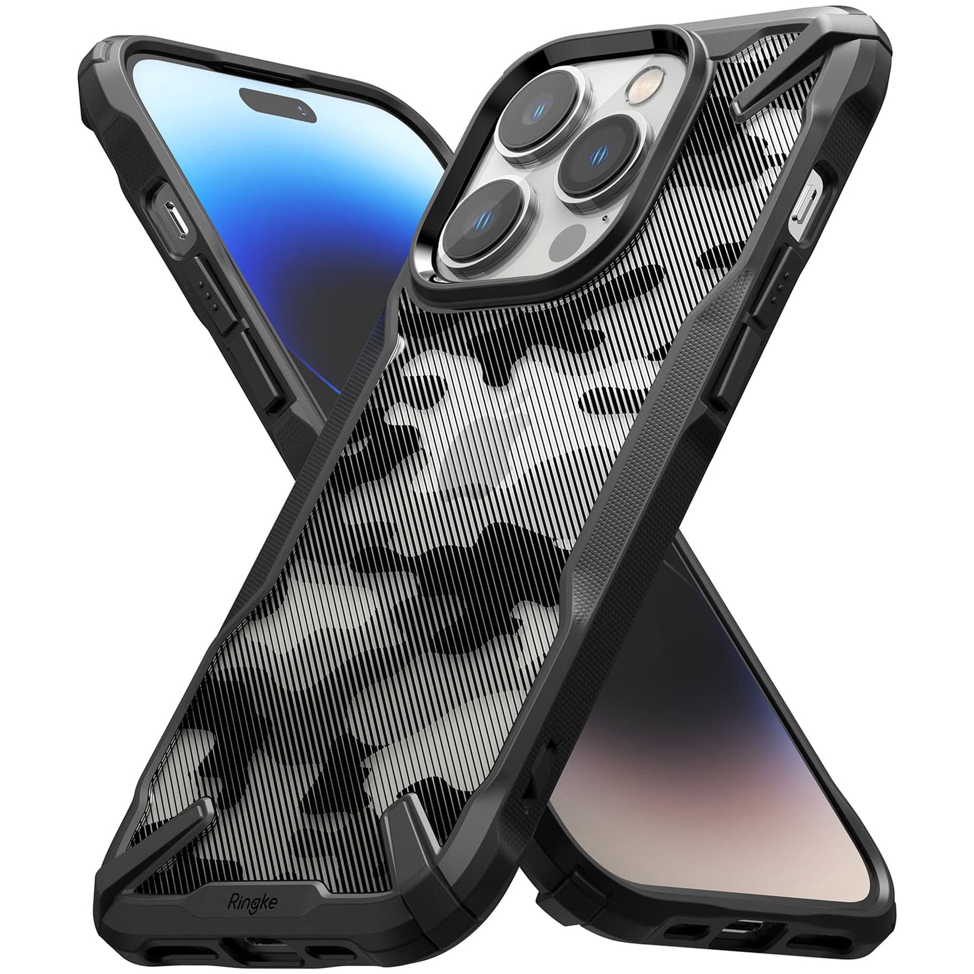 Funda De Teléfono Ringke Fusion-x Camouflage Para Iphone 14 Pro Max