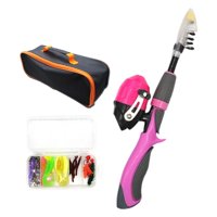 Ioensy - Combo De Caña De Pescar Y Carrete, Caña De Pescar Para Niños Y Niñas, Violeta