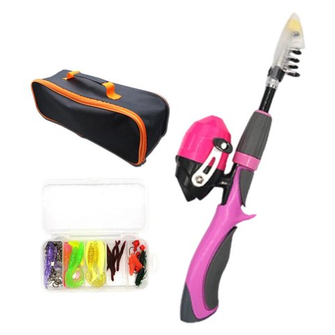 Ioensy - Combo De Caña De Pescar Y Carrete, Caña De Pescar Para Niños Y Niñas, Violeta