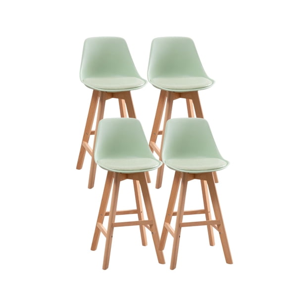 PACK 4 TABURETES O PISOS TERRY BASE MADERA 61 CM - MENTA