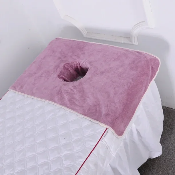 40*80cm Thickened Beauty SPA Massage Table Planking Face Towel with Hole Bed Bandana