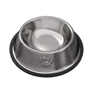 Importclick - Plato Acero Inoxidable Antideslizante Mascotas Perro - Gato 30 Cm