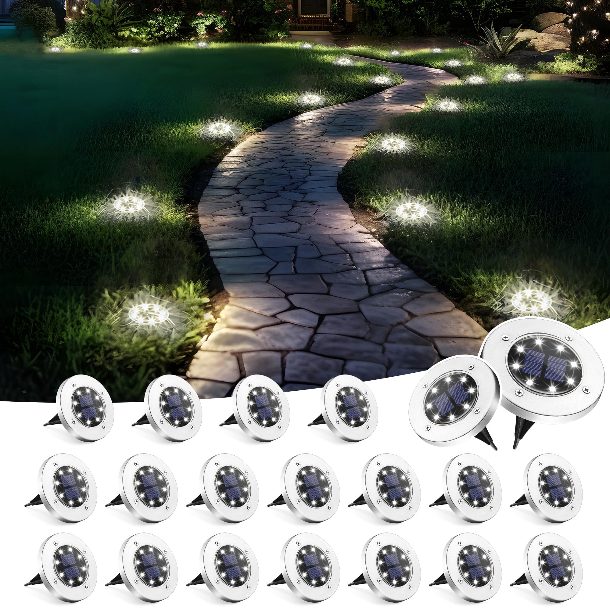 Luces Solares Solpex, Paquete De 20 Unidades, Impermeables Para Exteriores