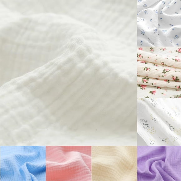Tela LaSilk de Algodón Doble Gasa Blanca 3 Yardas