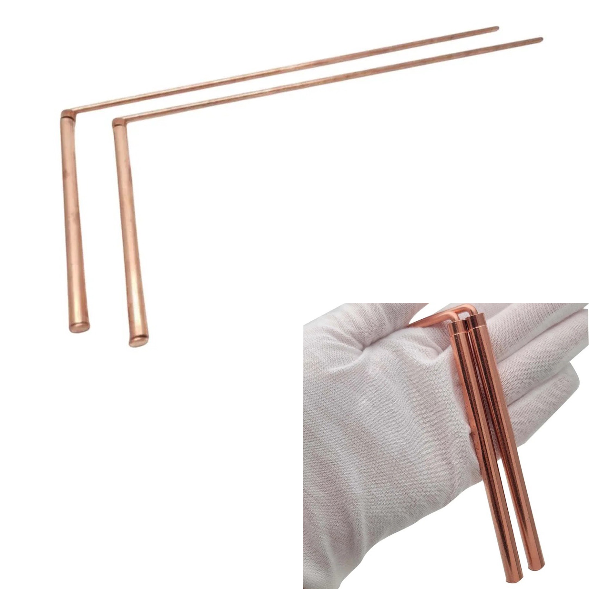 Genérica - Set De 2 Barillas Barra Cobre Radiestesia Adivinacion Etc