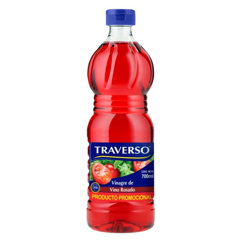 Vinagre De Vino Rosado Botella 700 ml Traverso