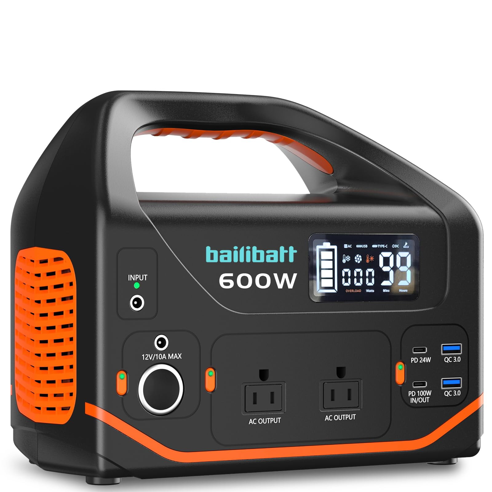 Central Eléctrica Portátil Bailibatt 600w 293wh Con Batería De Litio