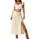 thumbnail image 2 of Falda Maxi Boho de Verano para Mujer INSPIRE CHIC con Cintura Fruncida Boho Falda S Albaricoque, 2 of 6