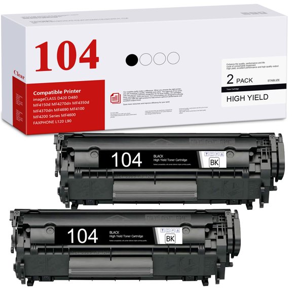 Tóner BERRYSKY CRG-104 negro de alto rendimiento (paquete de 2)