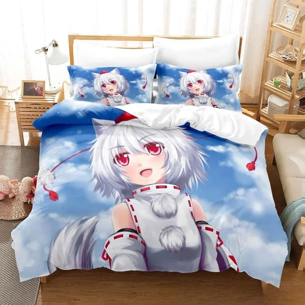 Kawaii Girls Momiji Inubashiri Bedding Set Bed Set Adult Kid Bedroom Duvetcover Sets Bed Sheets