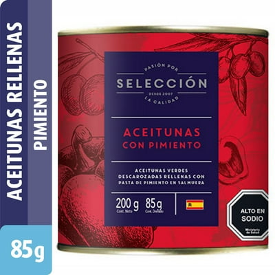 Aceitunas Rellenas Con Pimiento Drenado 85 G - Neto 200 G Selección