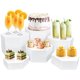 thumbnail image 1 of Buffet Risers koretech - Cajas de acrílico hexagonales (6 unidades), color blanco, 1 of 6