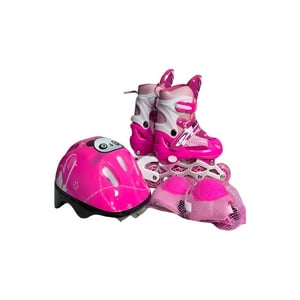 Genérico - Patin Lineal Con Luces Y Kit Talla S 31 34 Rosado