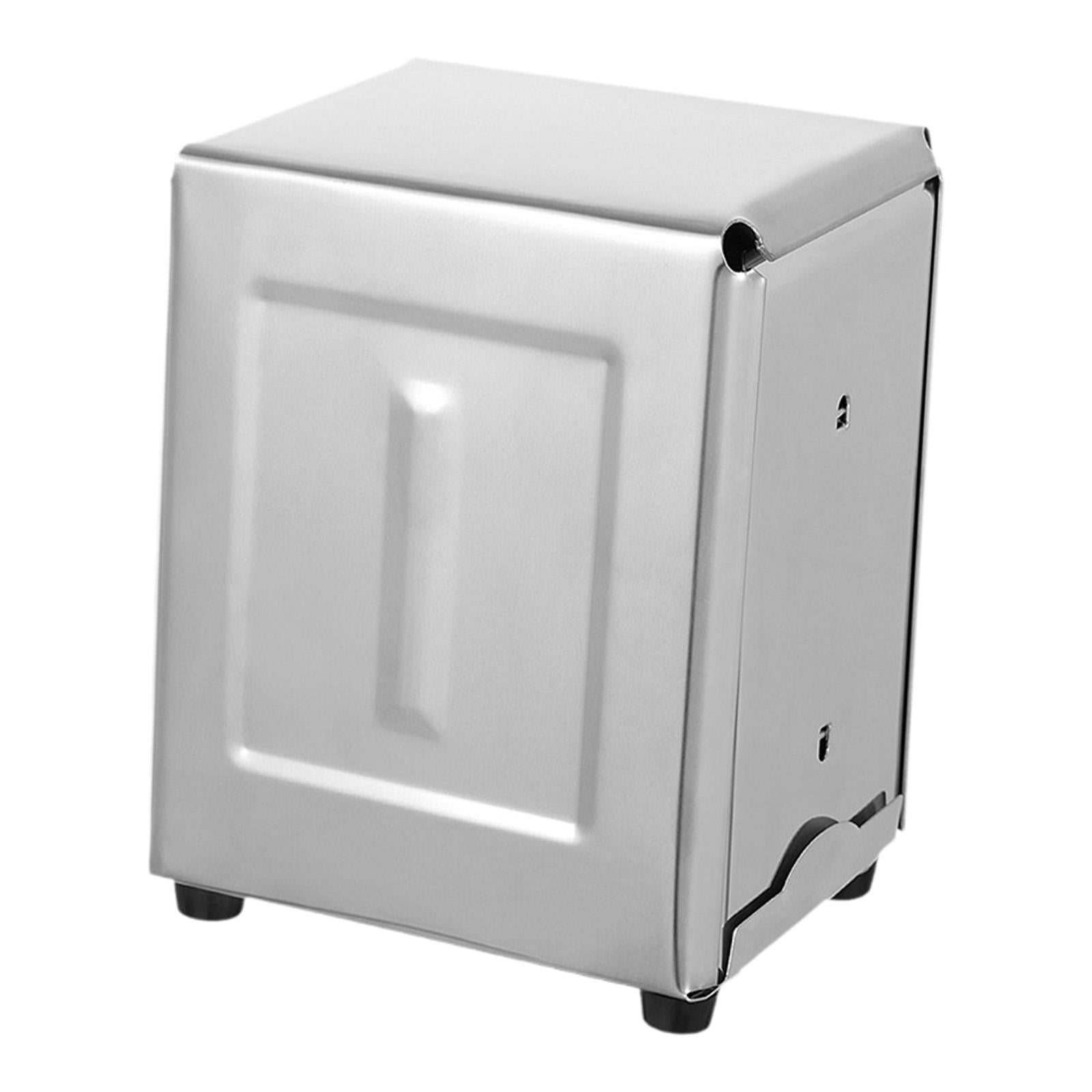 Magideal - Caja De Pañuelos De Acero Inoxidable Con Tapa, Organizador De Almacenamiento De Escritorio Ajustable De Doble Cara, Dispensador De Servilletas Faciale