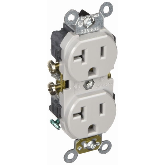 Toma de Corriente Dúplex Leviton CR020-GY 20A Gris Auto-ponedor a Tierra