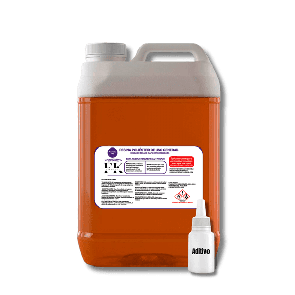 Resina Poliéster De Secado Rápido 5kg + Aditivo (Rinde 5m2)