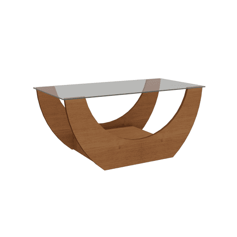 Exit - Mesa De Centro Rectangular Vidrio Onda Cerezo