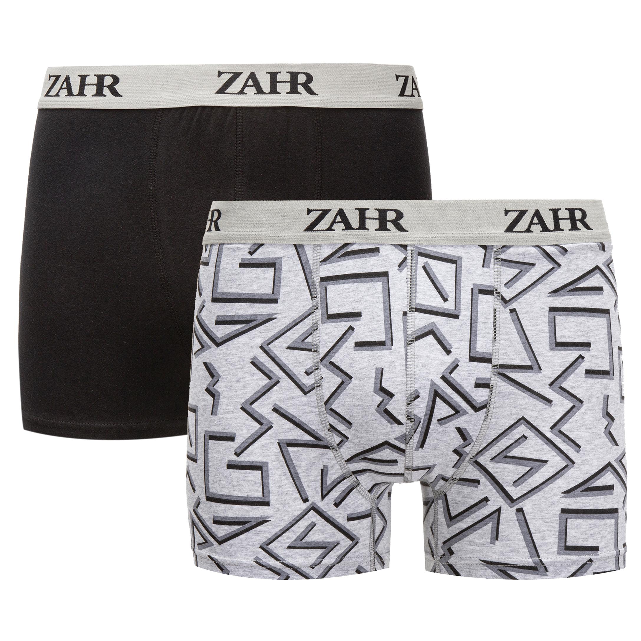 Zahr - Pack De 2 Boxers Negro Y Estampado