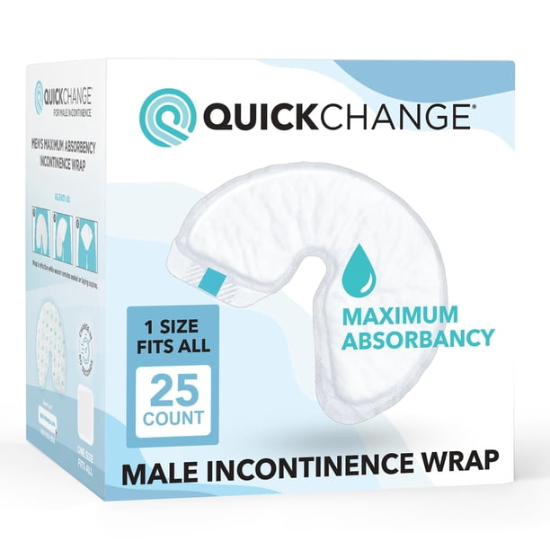Envoltura para incontinencia QuickChange para hombre durante la noche, 500 ml, paquete de 25