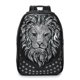 thumbnail image 1 of Mochila para portátil Kiisy 3D de piel de león a la moda para viajes, negra, 1 of 9