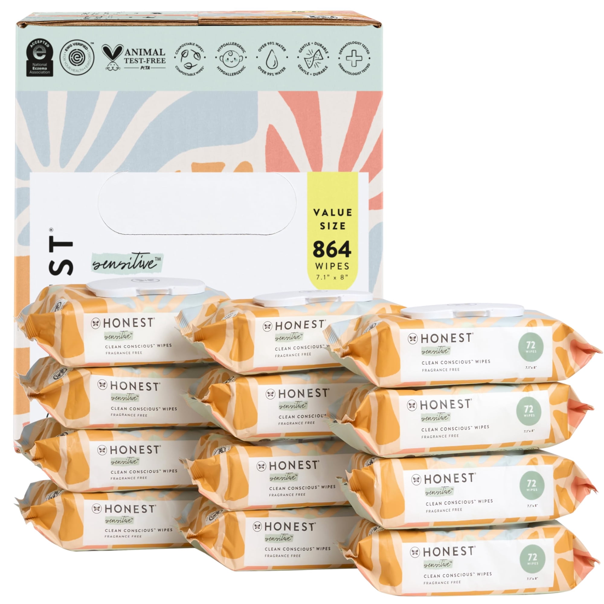 Toallitas Húmedas Para Bebés The Honest Company Clean Conscious Sin Perfume 864