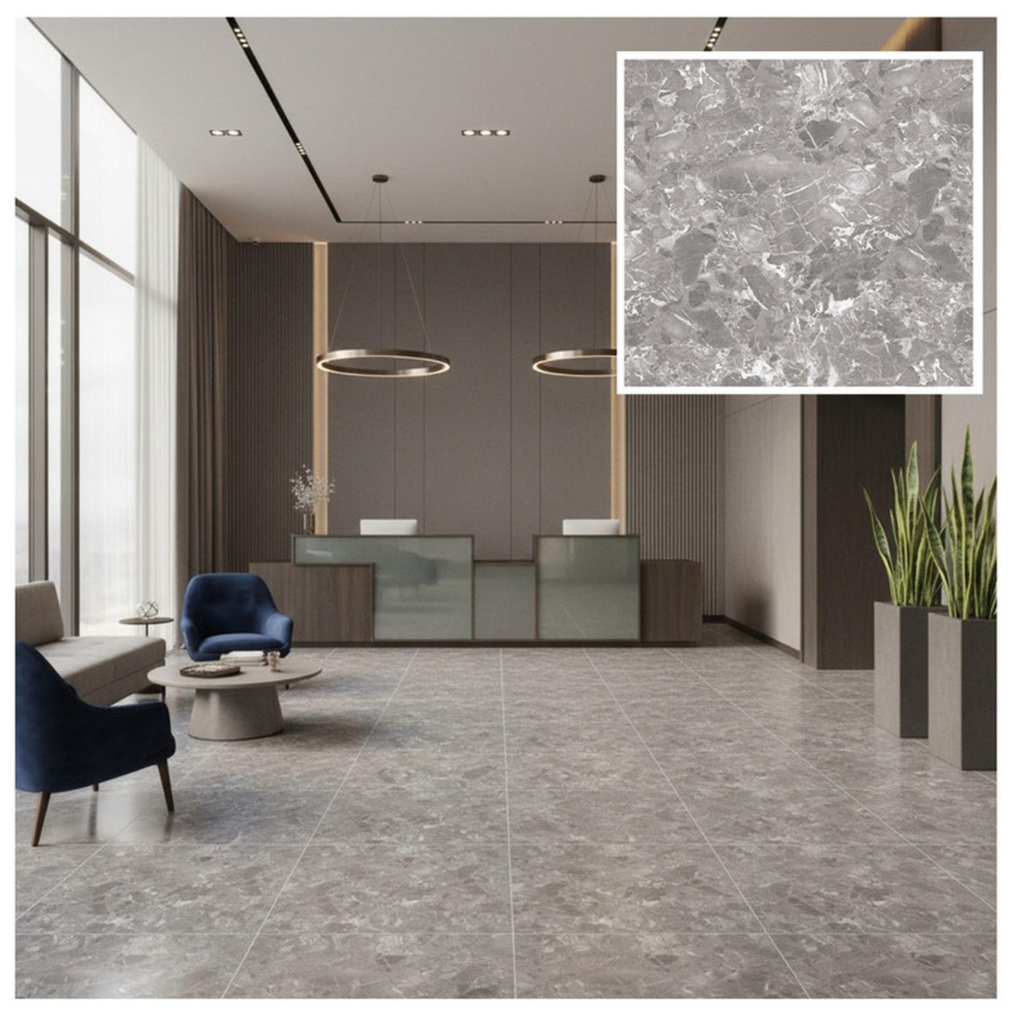 Mobii - Piso Vinílico Símil Porcelanato 45,7X45,7 Mármol Gris
