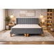 thumbnail image 5 of Cama Europea 2 Plazas Colchón Híbrido Bonnell Base Dividida Respaldo Gris, 5 of 6