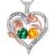 thumbnail image 1 of Collar Iefil de Plata de Ley 925 con Corazón y Doble Piedra de Nacimiento – 19 pulg. + 2 pulg., 1 of 8