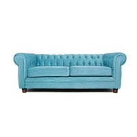 Barra Design - Sofá Chesterfield 3C Felpa Turquesa