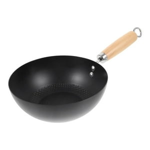 Genérico - Sarten Wok Antiadherente 24Cm Negro Con Mango De Madera