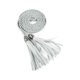 thumbnail image 1 of INSPIRE CHIC Cinturón delgado de cintura trenzado con borlas para mujer, cinturón bohemio delgado de cuero sintético para vestidos, plateado, 132 cm/52 pulgadas, 1 of 7