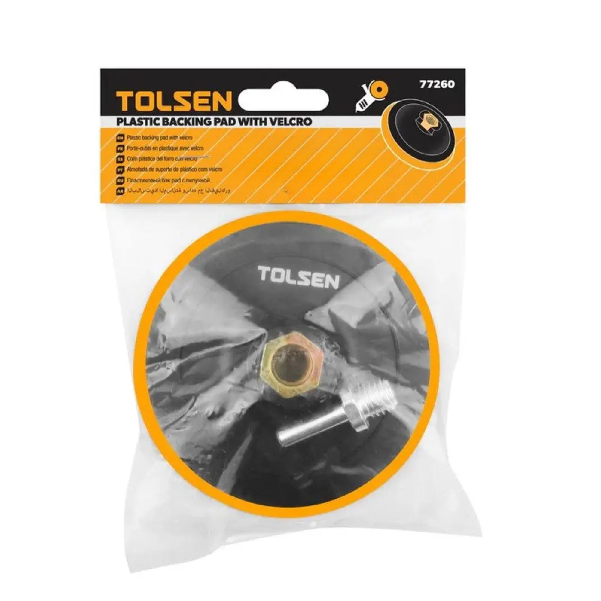 Tolsen - Soporte Disco Lija Velcro Con Vástago 5" / 125mm