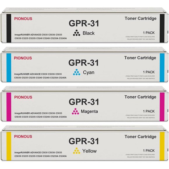 Cartucho de tóner PIONOUS GPR-31 4 unidades (Negro, Cian, Magenta, Amarillo)