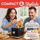 thumbnail image 4 of Tostadora Gourmia, 2 rebanadas, 6 niveles de dorado, bagel, descongelar, negro, 4 of 9