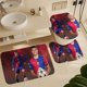 thumbnail image 5 of Pedri Juego de 3 alfombras de baño de coral fleece: tapete de baño + alfombra de inodoro en forma de U + funda de tapa de inodoro en forma de O, 5 of 6